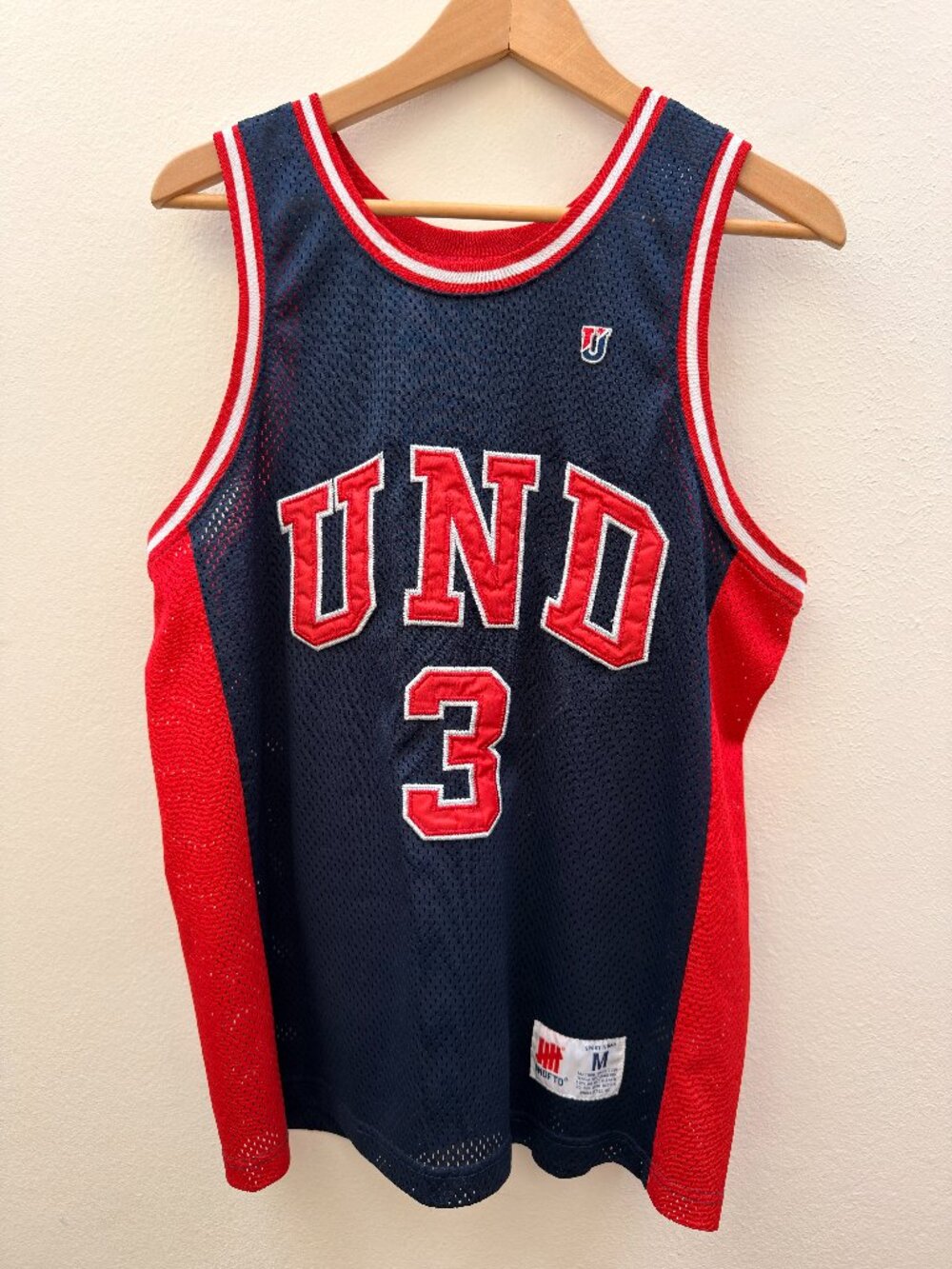 UNDEFEATED UNDFTD Mesh Basketball Jersey "UND" #3 Navy Red Size M Streetwear